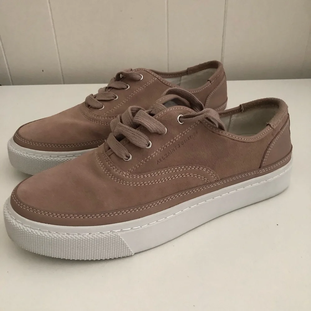 New All Saints Pink Platform Sneakers 11